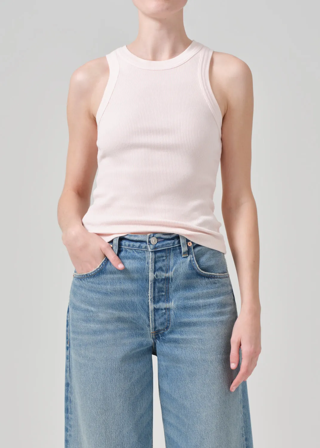 Isabel Rib Tank in Cameo