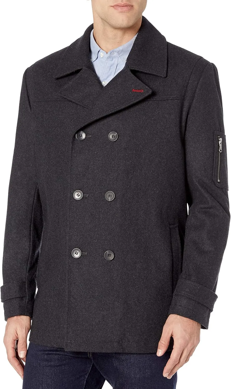 IZOD Men's Double Breasted Wool Peacoat