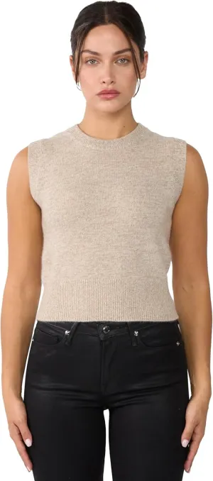 JENNIE LIU Womens 100% Cashmere Crewneck Chunky-Knit Sweater Vest