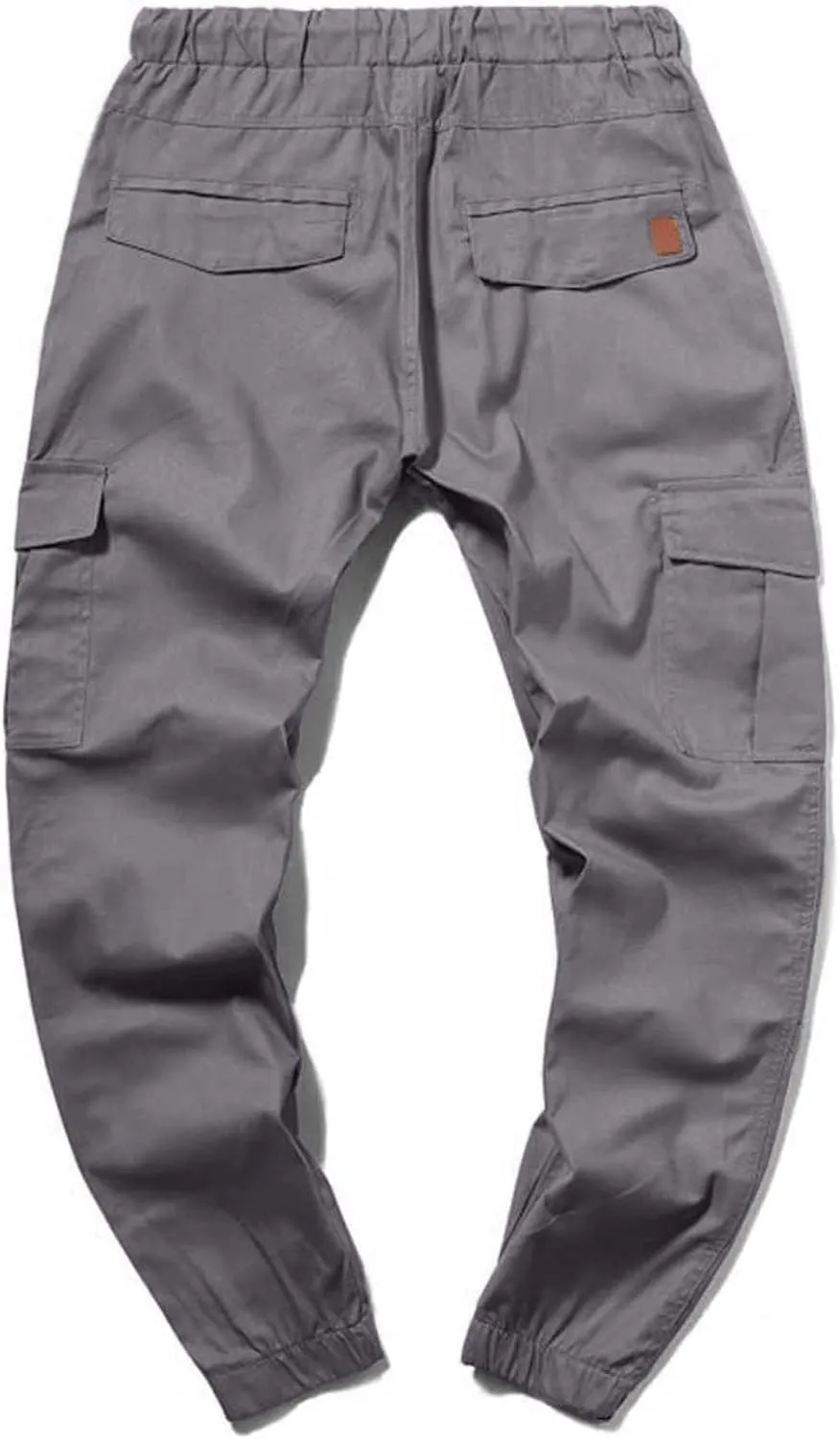 Joggers for Men Big and Tall Slim Fit Cargo Pants Drawstring Elastic Waist Pants Solid Hiking Pants Casual Dress Pants