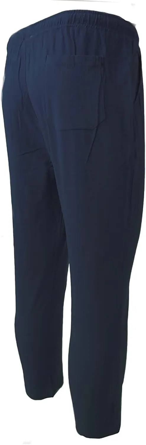 Joggers for Men Slim Fit Big and Tall Cargo Pants Drawstring Hiking Pants Elastic Waist Outdoor Pants with Pockets