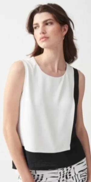 Joseph Ribkoff Ladies Sleeveless Top Vanilla/Black 221358