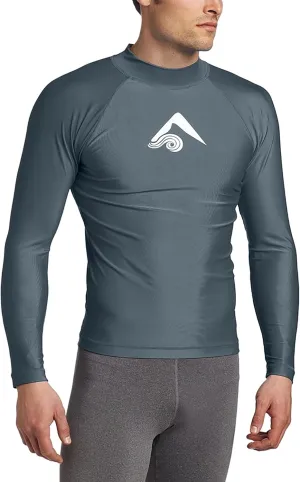 Kanu Surf Platinum Rashguard UPF 50  Sun Protection Long Sleeve Swim Shirts for Men-Premium Rash Guard for Men