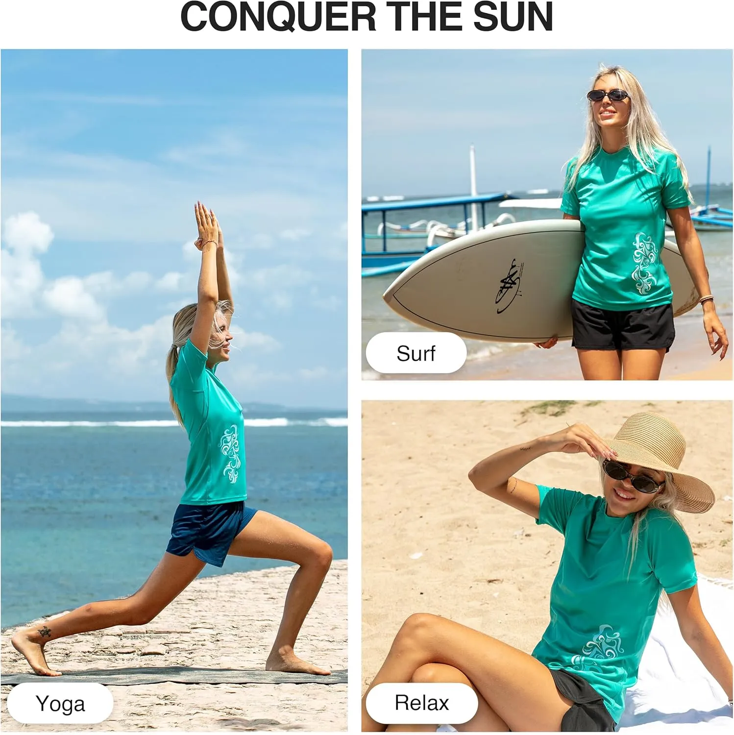 Kanu Surf Women's Breeze UPF 50 Short Sleeved Active Rashguard & Workout Top