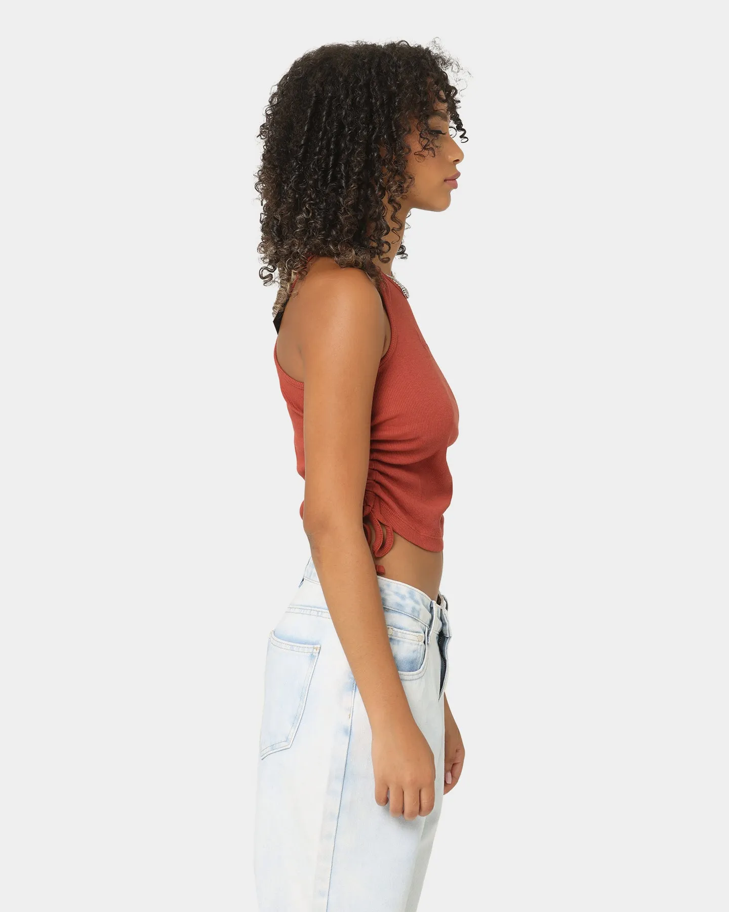 Karl Kani Women's Small Signature Rib Top Red