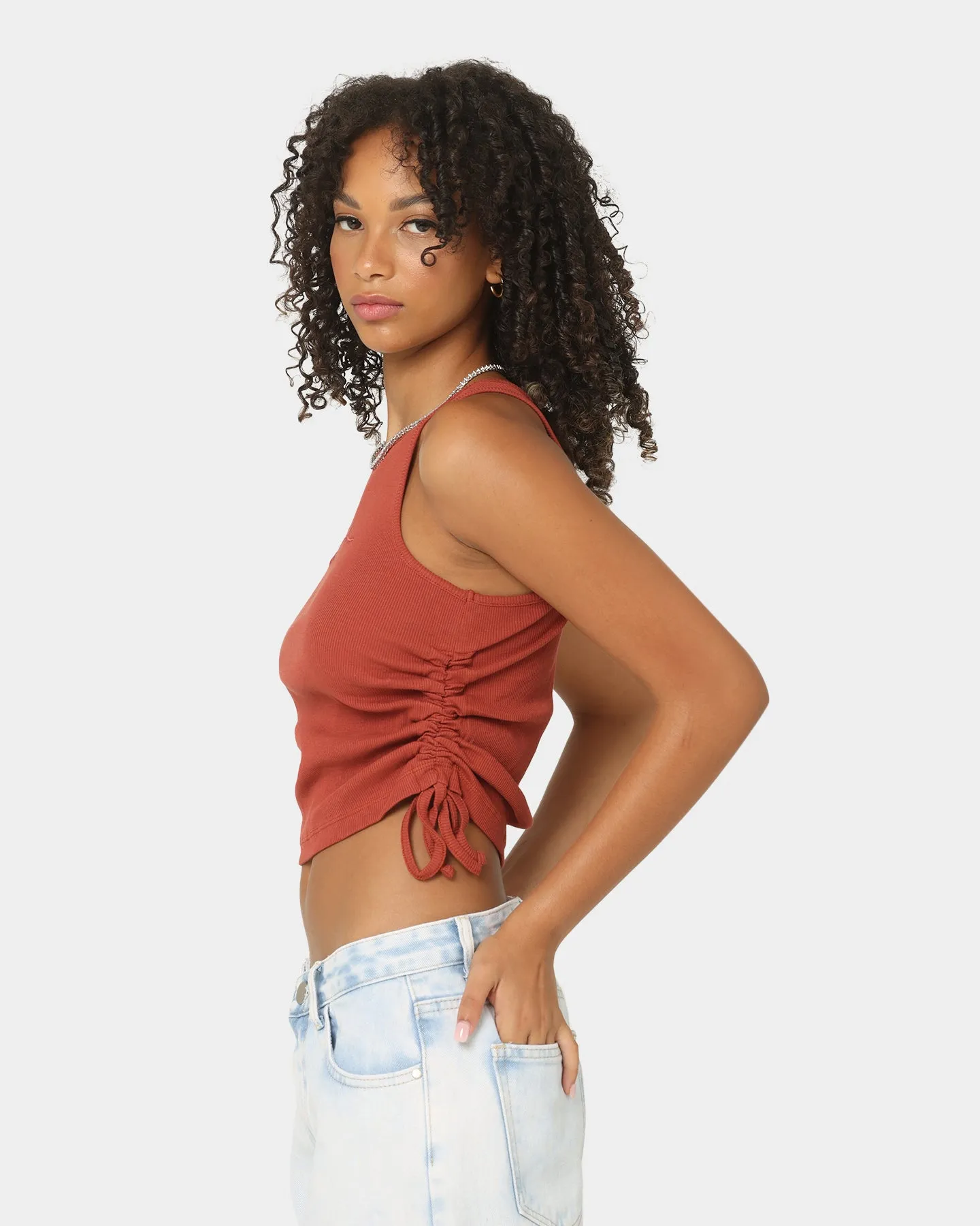Karl Kani Women's Small Signature Rib Top Red