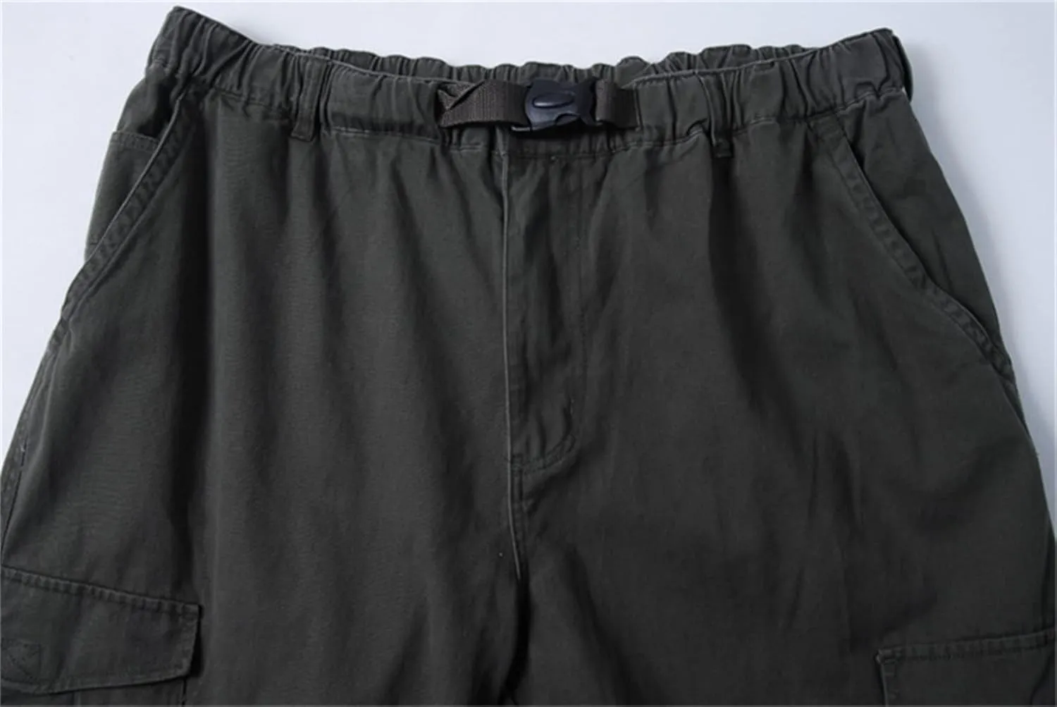 KELYWELL Men Plus Size Cargo Trousers Elastic Waist Loose Cargo Pants Outdoor Dance Pants Loose Baggy Hip Hop Pocket