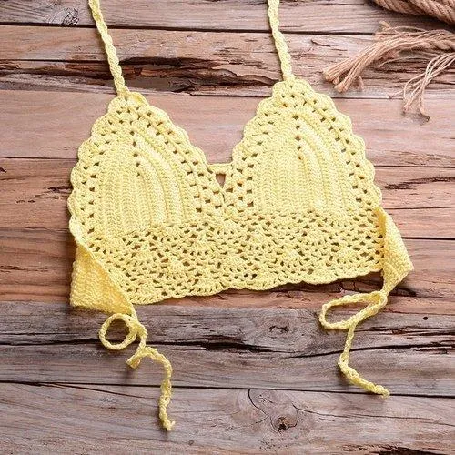 Knitted Shells Tassel Bikini Set