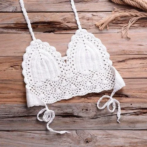Knitted Shells Tassel Bikini Set