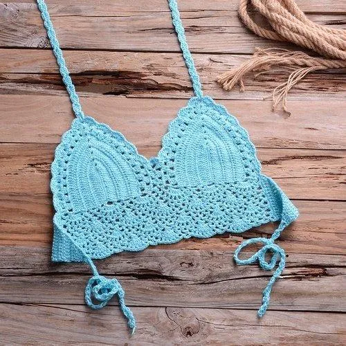 Knitted Shells Tassel Bikini Set