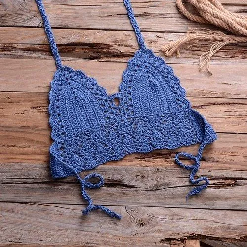 Knitted Shells Tassel Bikini Set