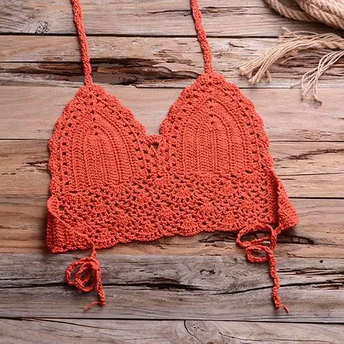 Knitted Shells Tassel Bikini Set