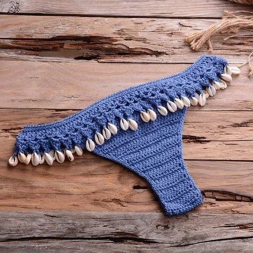 Knitted Shells Tassel Bikini Set
