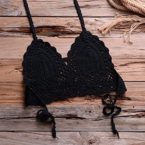 Knitted Shells Tassel Bikini Set