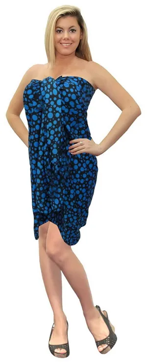 LA LEELA Soft Light Hawaiian Beach Bikini Wrap Sarong Printed 72"X42" Black_2503