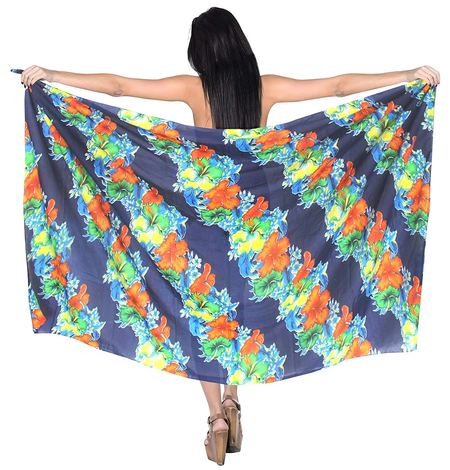 LA LEELA Women Beach Bikini Sarong Cover up Wrap Skirt Dress Printed 22 ONE Size