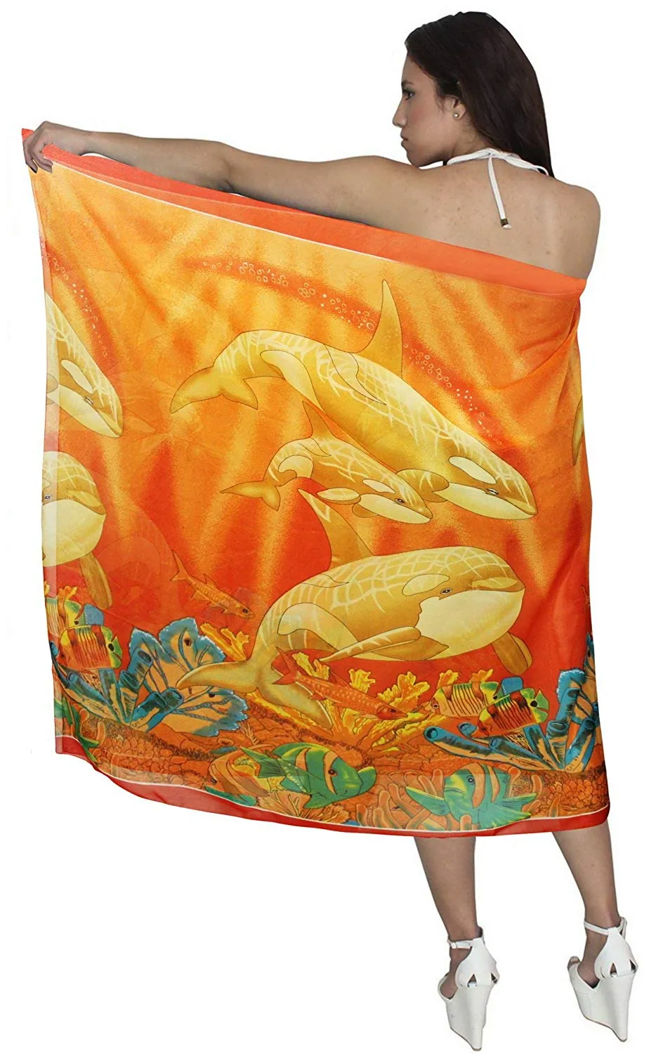 LA LEELA Women Beach Bikini Sarong Cover up Wrap Skirt Dress Printed 22 ONE Size
