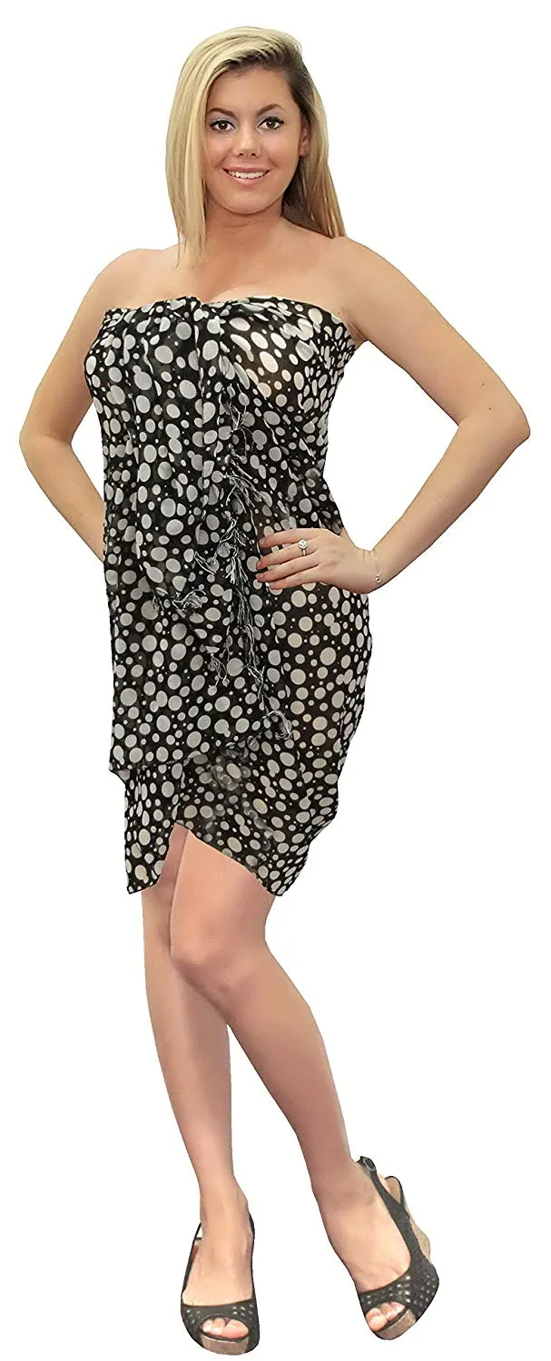 LA LEELA Women Beach Bikini Sarong Cover up Wrap Skirt Dress Printed 22 ONE Size