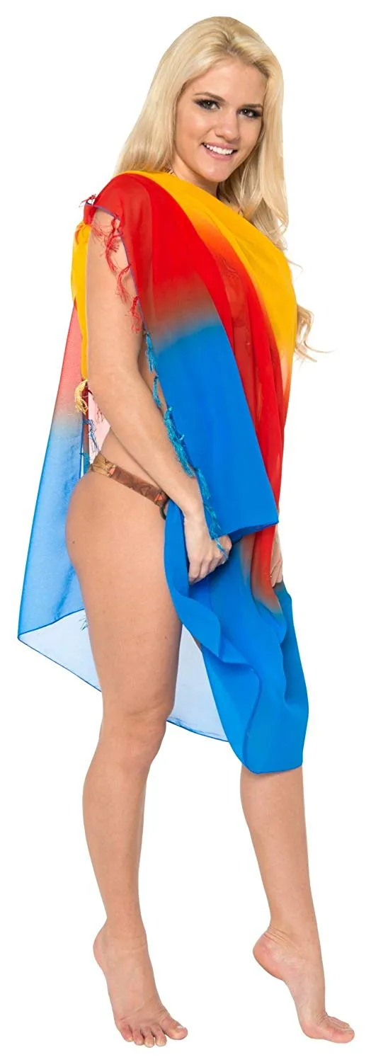 LA LEELA Women's Beach Bikini Cover up Wrap Sarong Jacquard ONE Size
