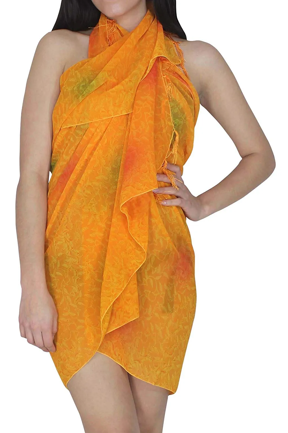 LA LEELA Women's Beach Bikini Cover up Wrap Sarong Jacquard ONE Size