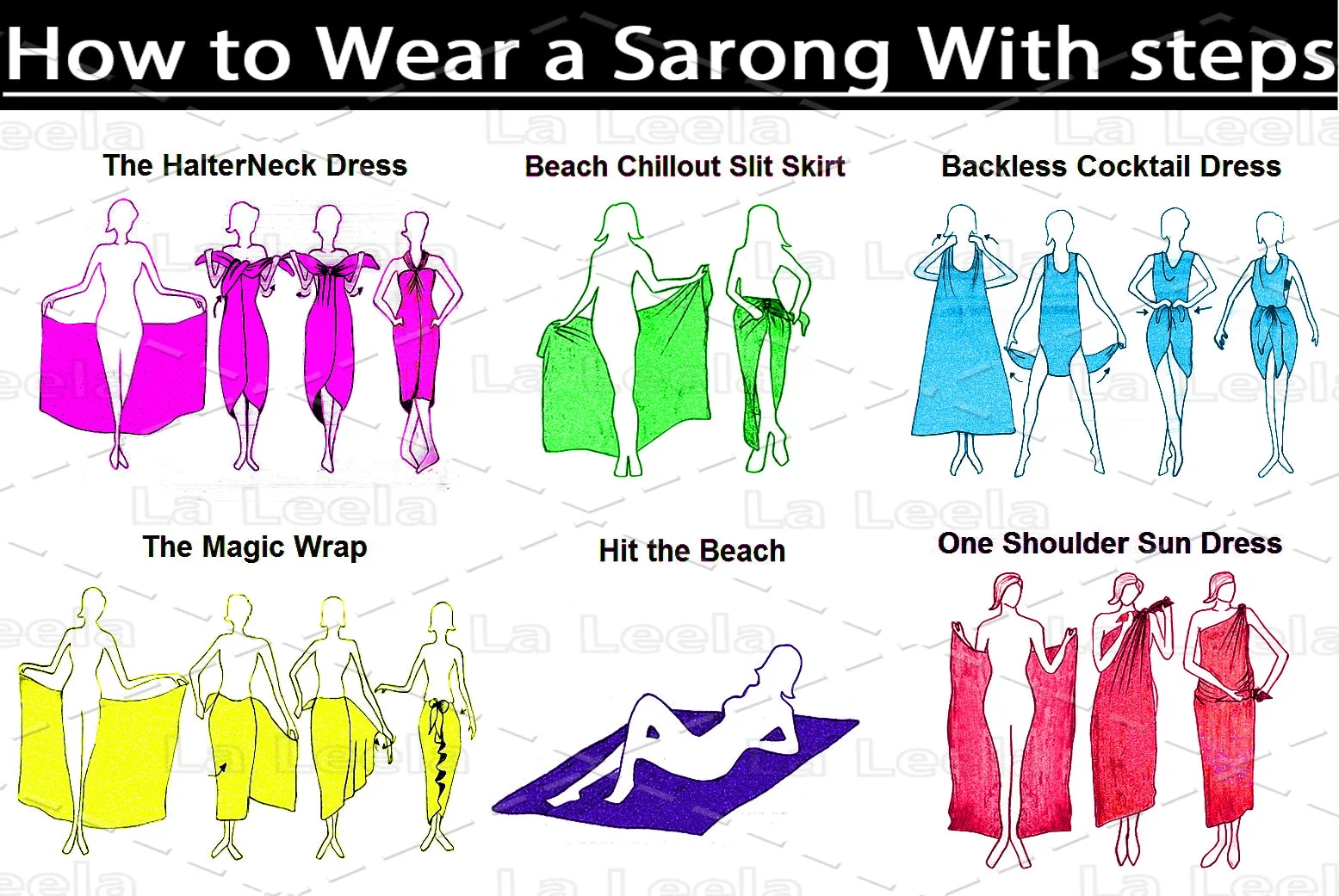La Leela Women's Hawaiian Bikini Beach Wrap Sheer Sarong Swimming Bathing suit Beachwear Swim Dress Pareo Cover up Long 78"X42"  Multicoloured 908977