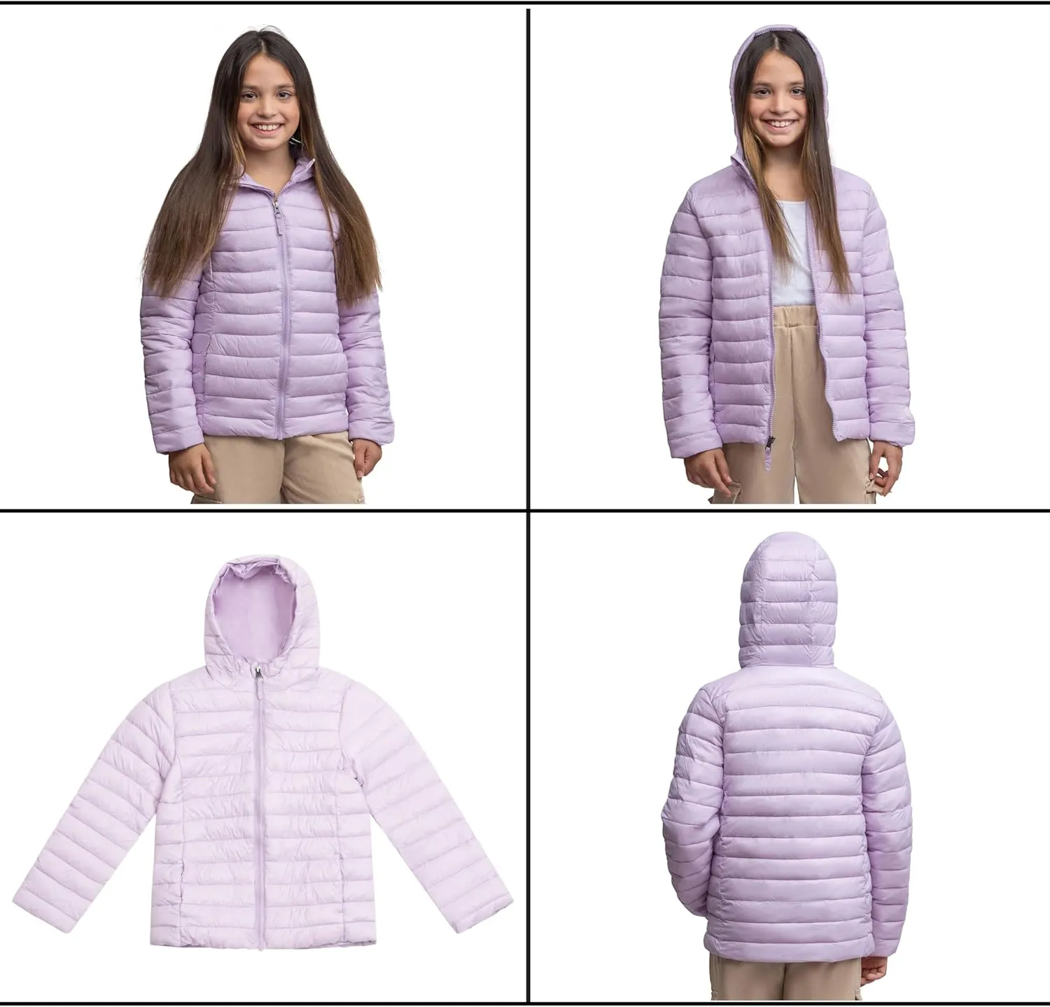 Lands' End Kids Full Zip Lightweight Thermoplume Hooded Jacket (S-XL)