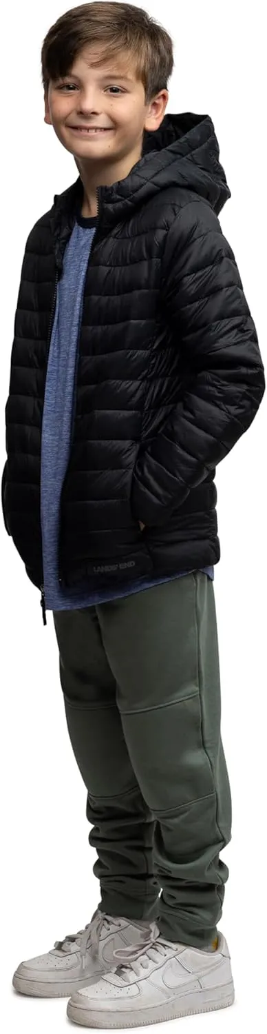 Lands' End Kids Full Zip Lightweight Thermoplume Hooded Jacket (S-XL)