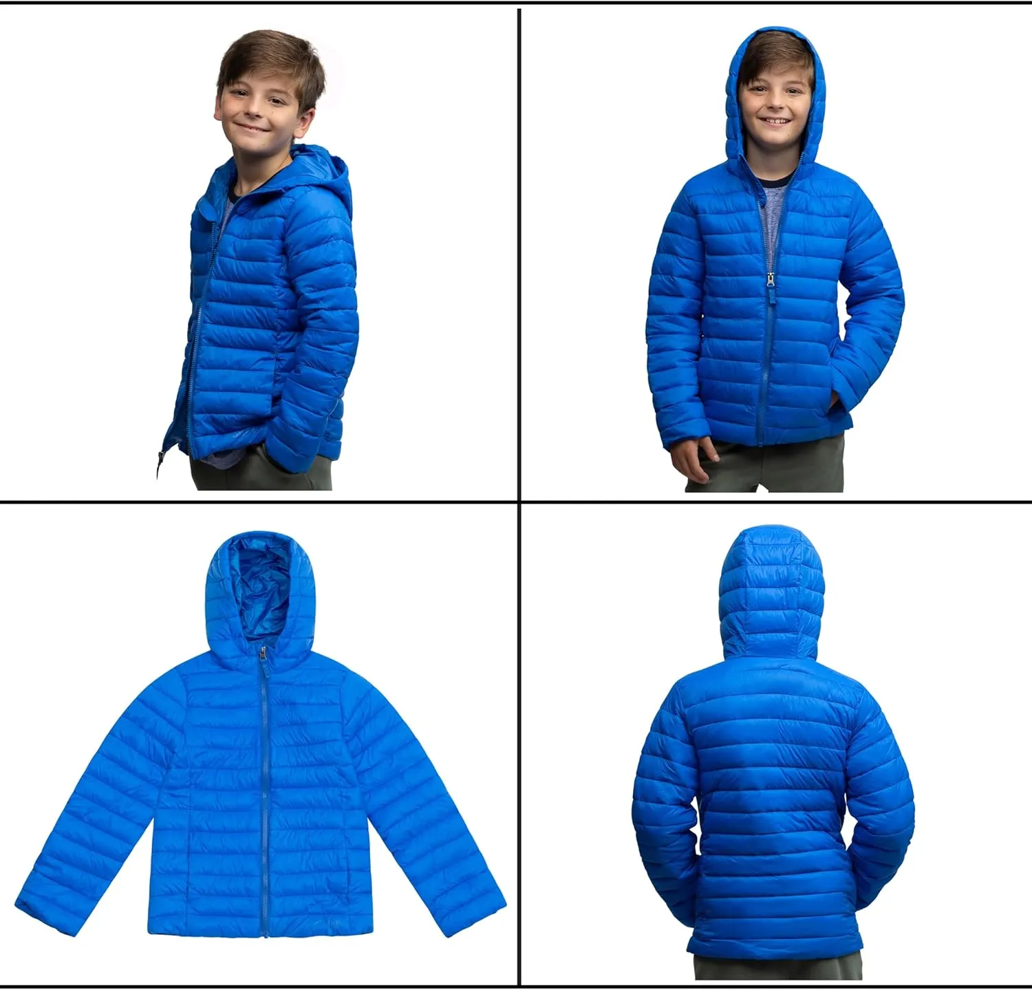 Lands' End Kids Full Zip Lightweight Thermoplume Hooded Jacket (S-XL)
