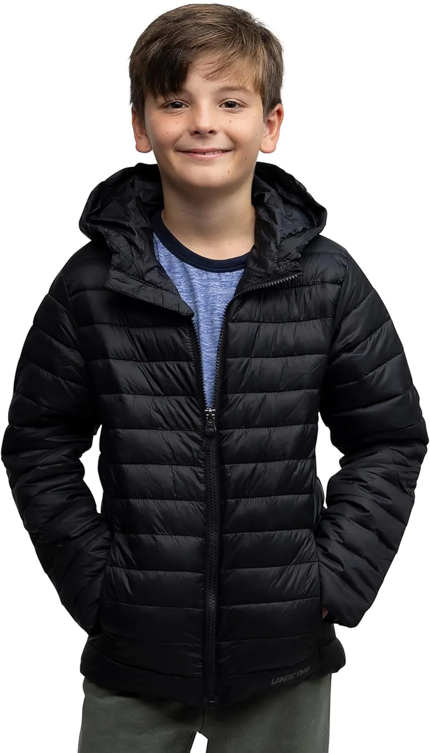 Lands' End Kids Full Zip Lightweight Thermoplume Hooded Jacket (S-XL)
