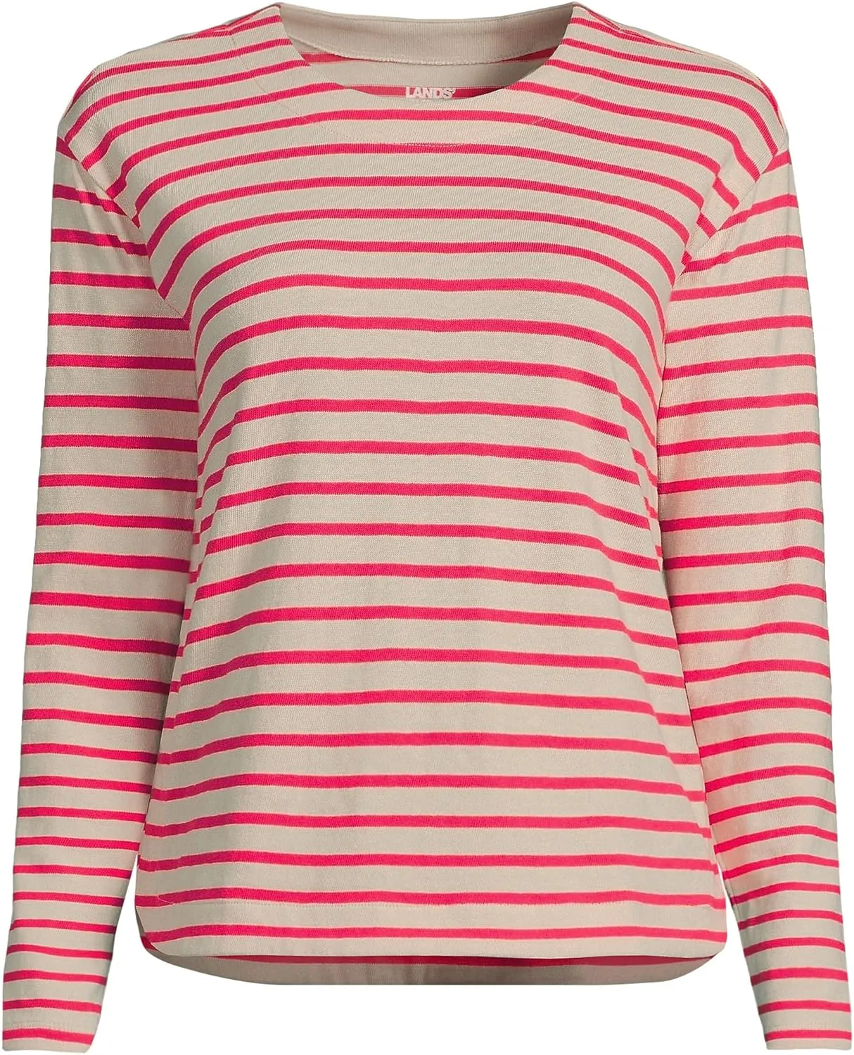 Lands' End Women's Long Sleeve Mariner Jersey Crewneck Tee