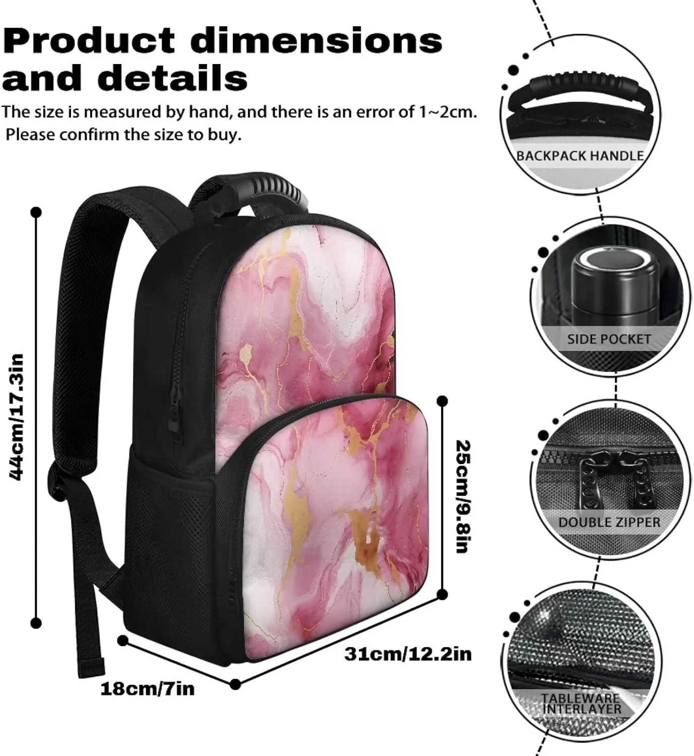 Laptop Backpack with Lunch Box Insulated Adult Backpacks with Cooler Compartment 17 Inch Lunch Bag for Camping