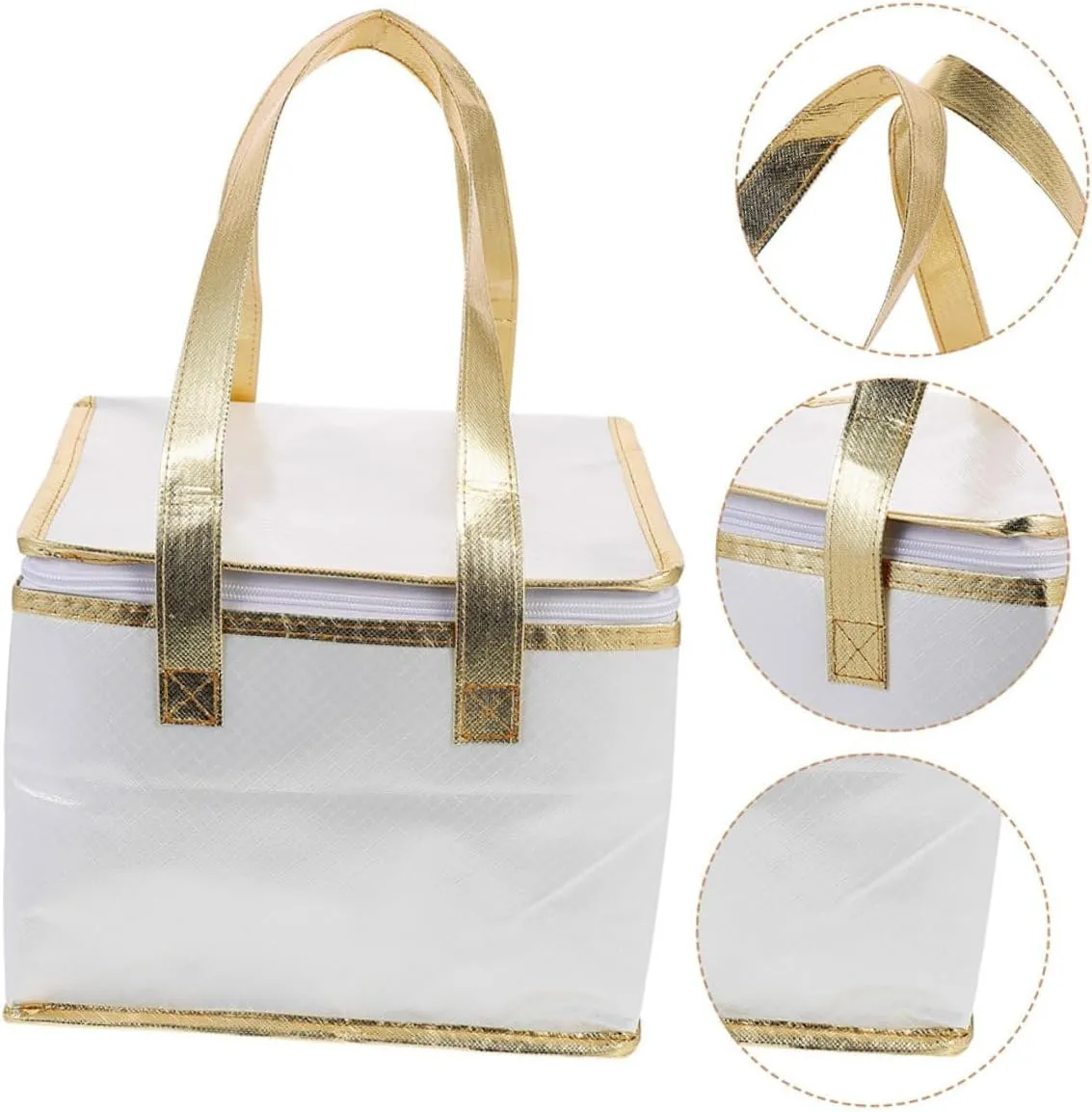 Large Capacity Insulated Cake Bag Reusable Food Storage Bag Handles for Travel Picnic Beach Shopping