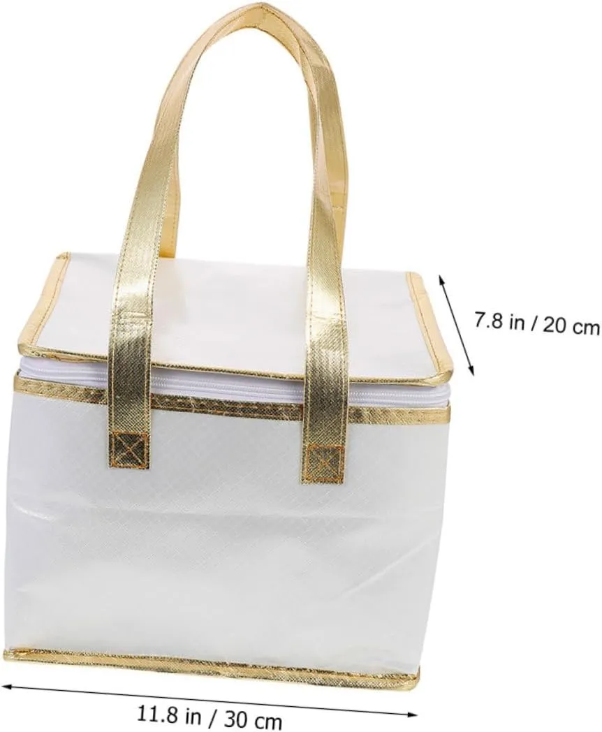 Large Capacity Insulated Cake Bag Reusable Food Storage Bag Handles for Travel Picnic Beach Shopping