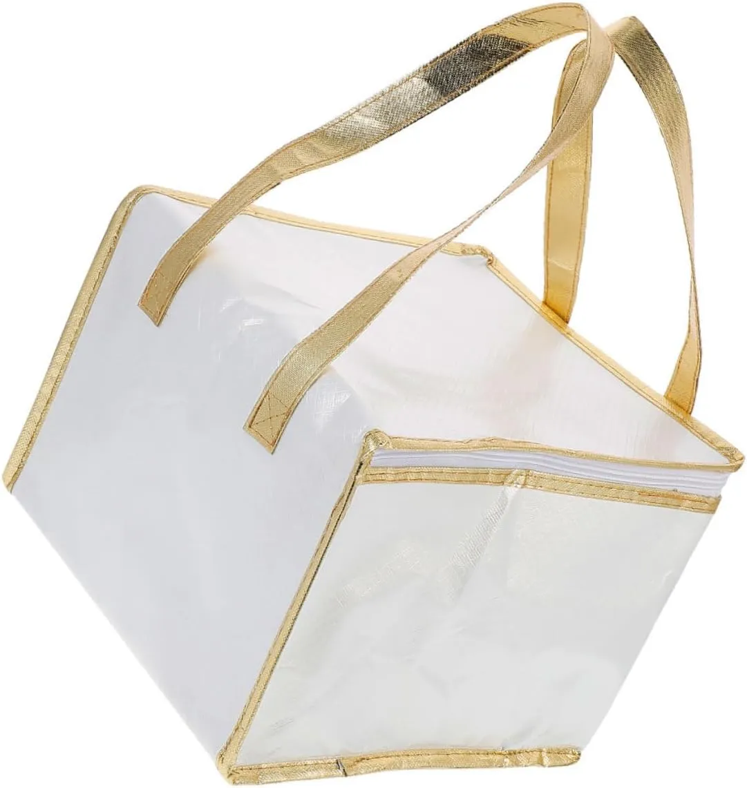 Large Capacity Insulated Cake Bag Reusable Food Storage Bag Handles for Travel Picnic Beach Shopping