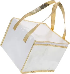 Large Capacity Insulated Cake Bag Reusable Food Storage Bag Handles for Travel Picnic Beach Shopping