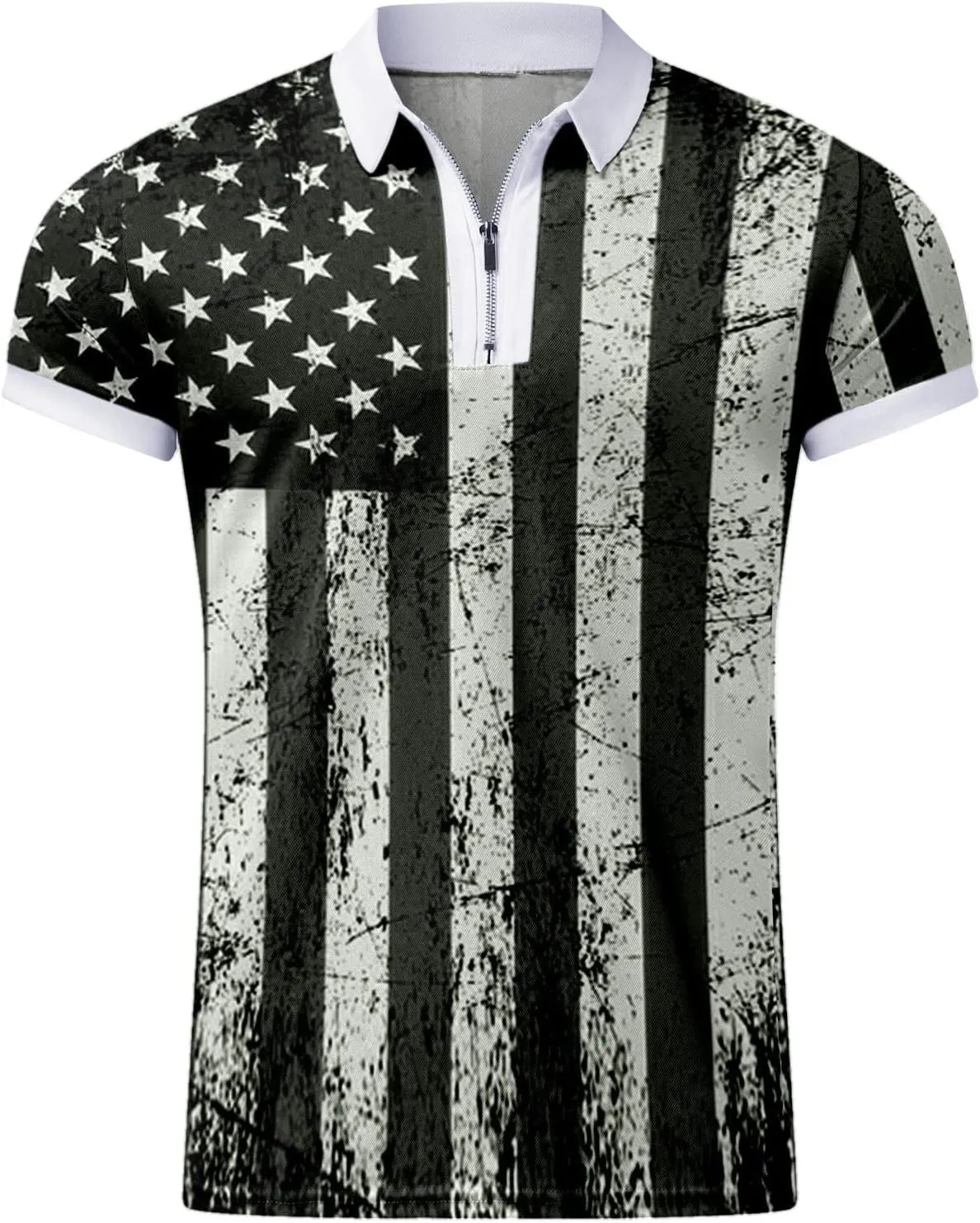LCMTWX Men's 1776 Independence Day Polo Shirt Polo Shirt Men 2024 Fag Spring and Summer Fashion Leisure Seaside Beach