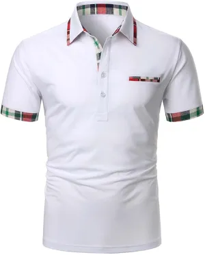 LCMTWX Men's Polo Shirts 2024 Fashion Trend Men's Lapel Button Short Sleeved T Shirt Golf Shirts Men Polo Shirts for Men