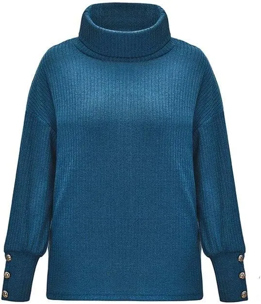 LCMTWX Oversized Sweater for Women Button Long Pullover Women Tops Turtleneck Sweater Round Neck Striped Pullover 2023 Fall