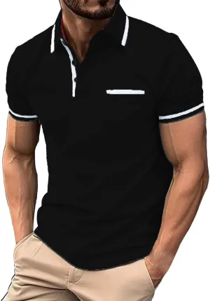 LCMTWX Polo Men Turn Down Collar American Flag Print Patriotic Shirts Slim Fit Short Sleeve Golfs Golf Polo Shirts for Men