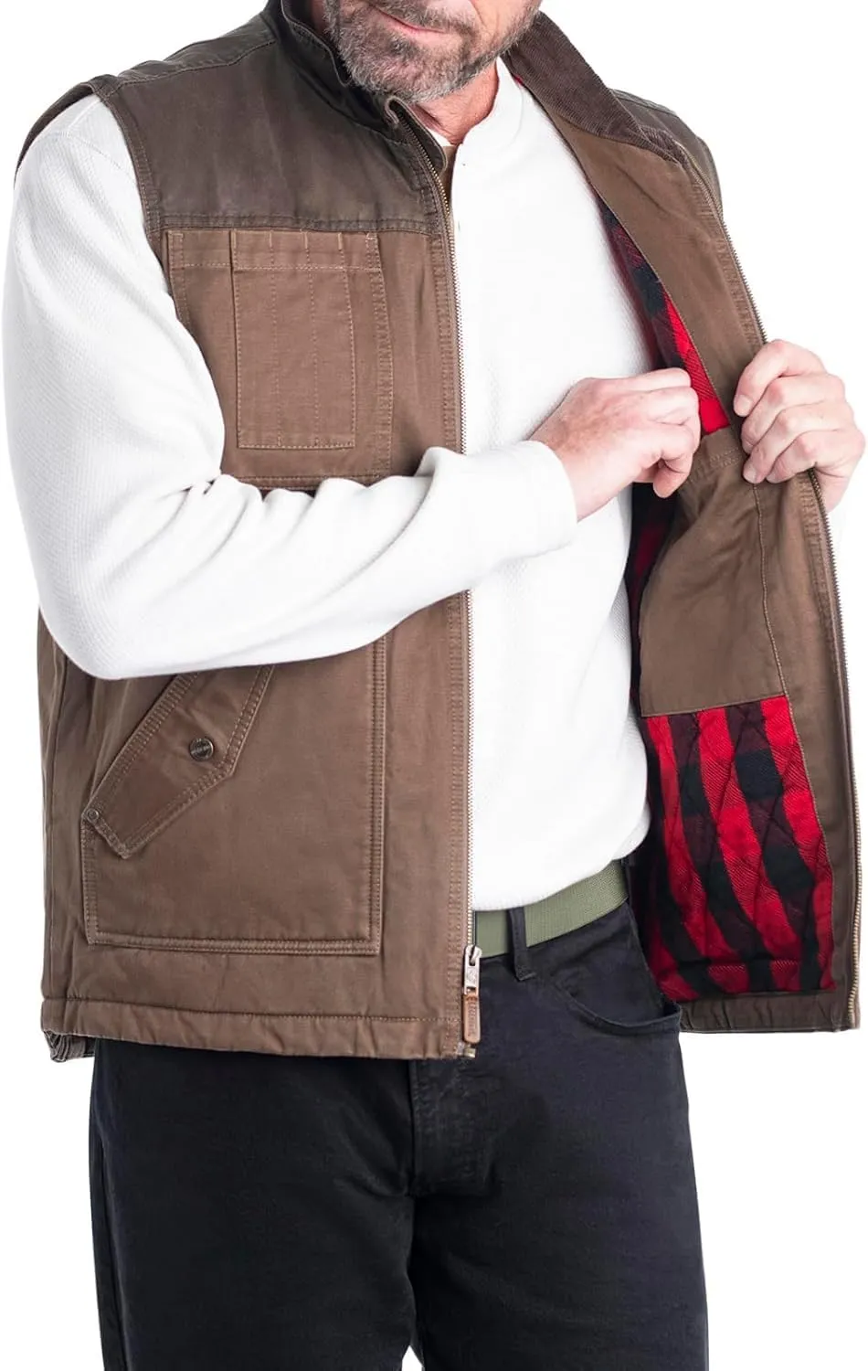 Legendary Whitetails mens Tough as Buck Vest for Men, Work Flannel Lined Hunting Outerwear, Casual Western Insulated Zip Up