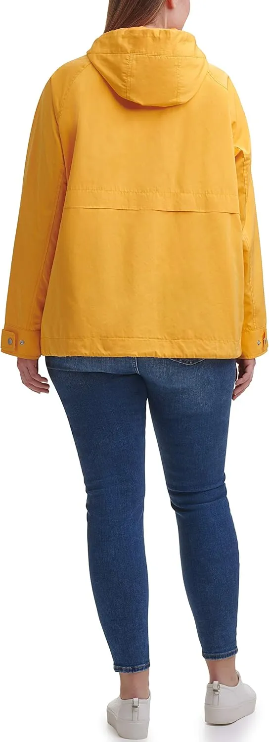 Levi's Women's Hooded Peached Nylon Zip Front Rain Jacket