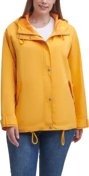 Levi's Women's Hooded Peached Nylon Zip Front Rain Jacket