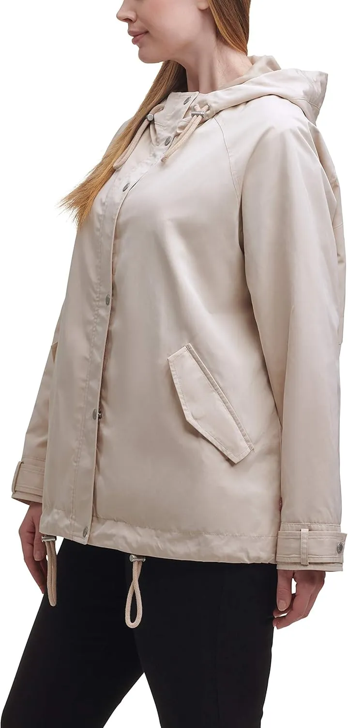 Levi's Women's Hooded Peached Nylon Zip Front Rain Jacket