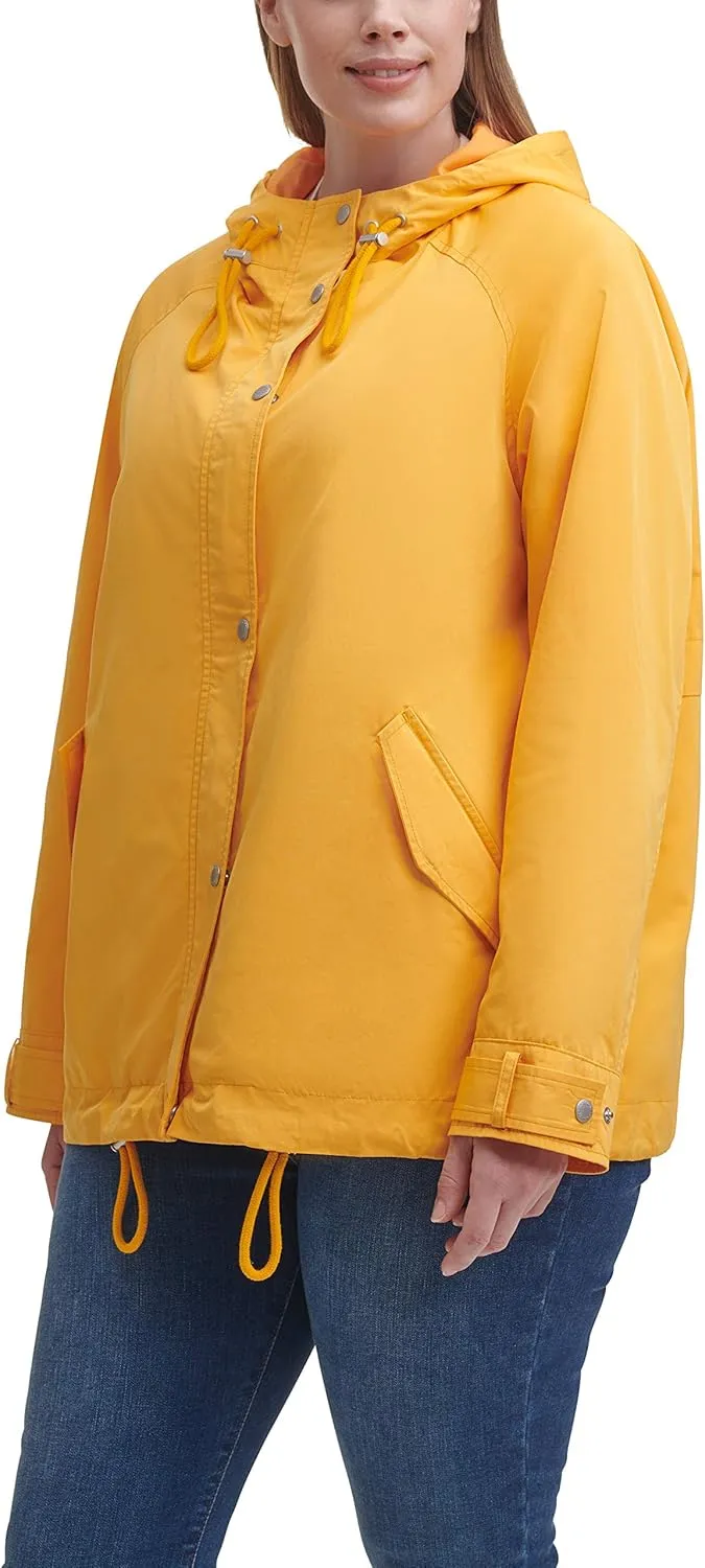 Levi's Women's Hooded Peached Nylon Zip Front Rain Jacket