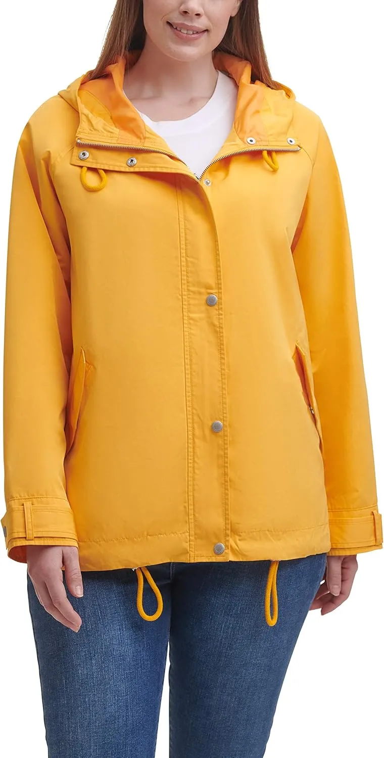 Levi's Women's Hooded Peached Nylon Zip Front Rain Jacket