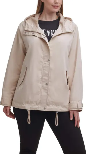 Levi's Women's Hooded Peached Nylon Zip Front Rain Jacket