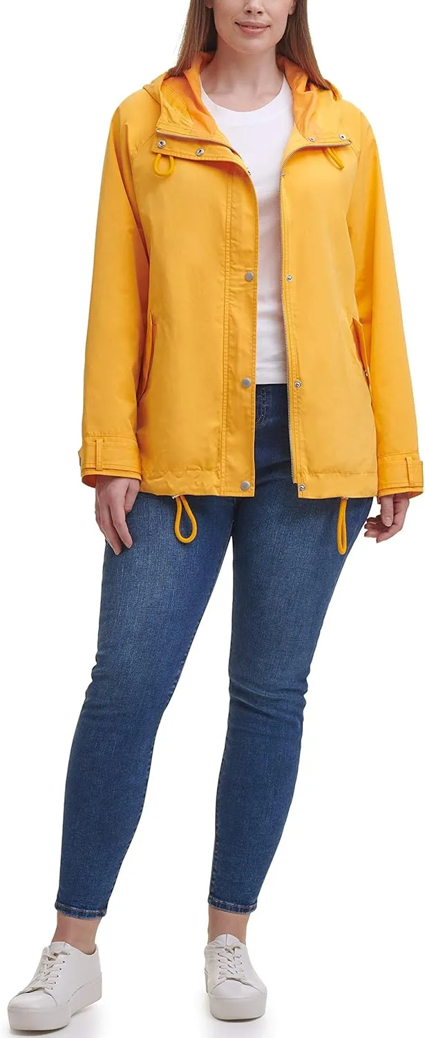Levi's Women's Hooded Peached Nylon Zip Front Rain Jacket