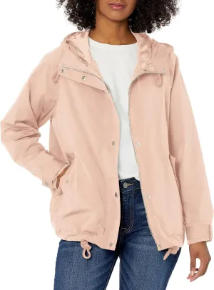Levi's Women's Hooded Peached Nylon Zip Front Rain Jacket