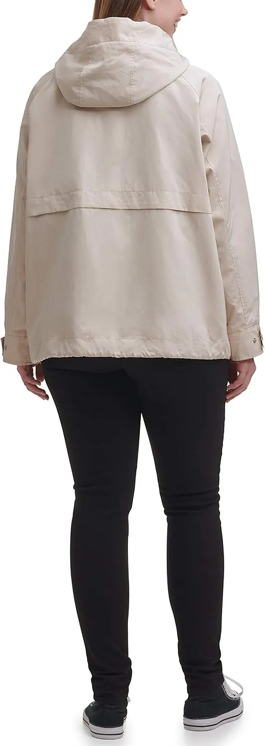 Levi's Women's Hooded Peached Nylon Zip Front Rain Jacket
