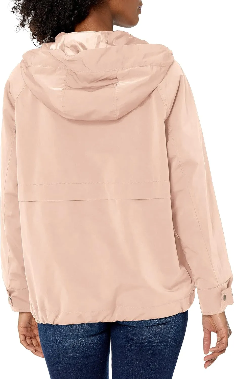 Levi's Women's Hooded Peached Nylon Zip Front Rain Jacket